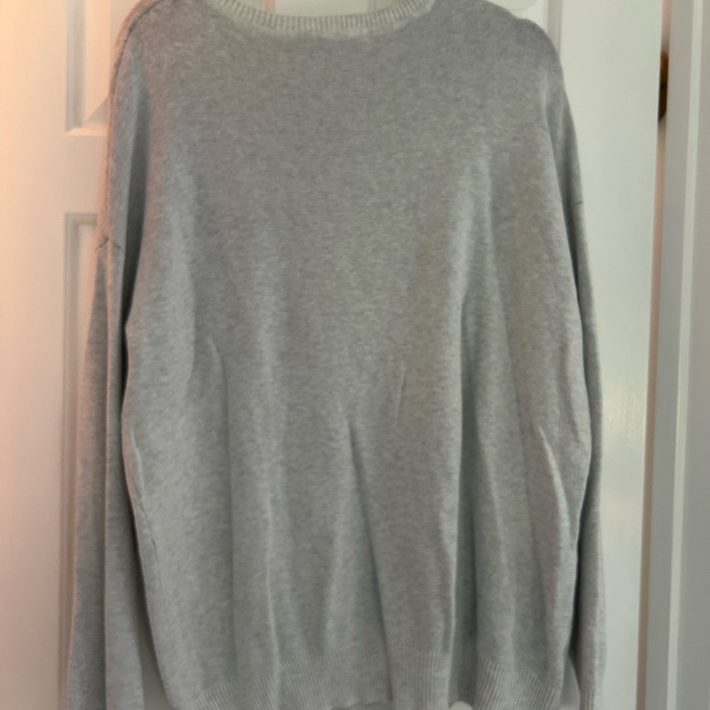 Pink Rose Gray Sweater with Navy Lettering - Picture 2 of 2